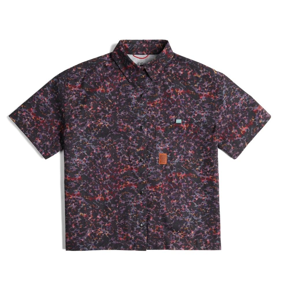 NWT Topo Designs Retro River Shirt - Short Sleeve - Women's - Black Meteor Small
